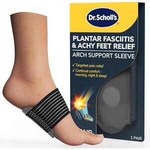 Dr. Scholl's 1 Pair Plantar Fasciitis Arch Support Sleeve Foot Pain Relief Black